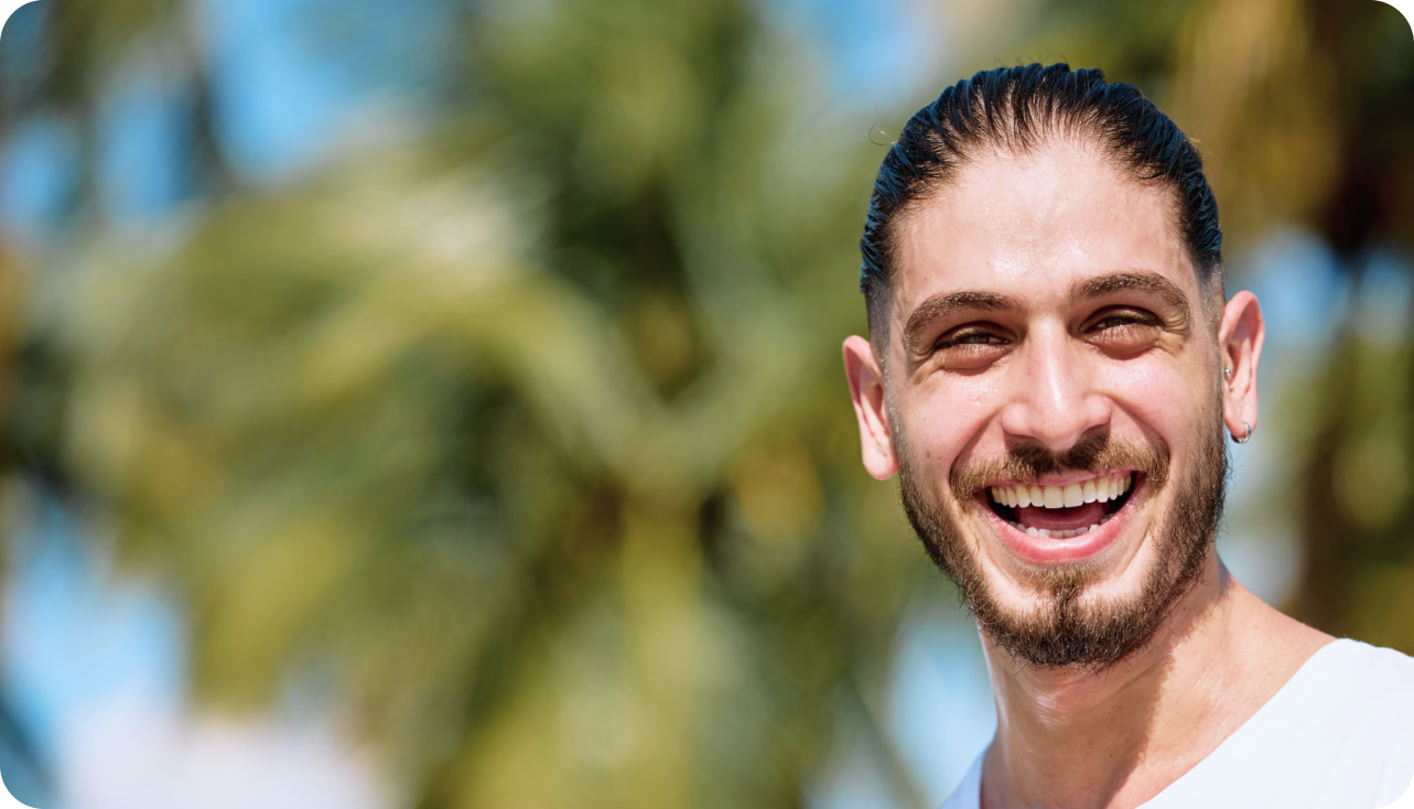 Smiling person representing personalized health insights